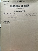 Fascicolo cartaceo recante l'oggetto manoscritto: "Montecatini Comune. Invio agli spedali di Lucca di una bambina idiota. Richiesta di notizie"