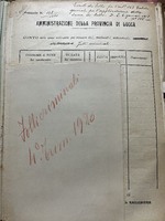 Carta bianca recante la dicitura manoscritta: "Folli criminali. 4° trimestre 1920"